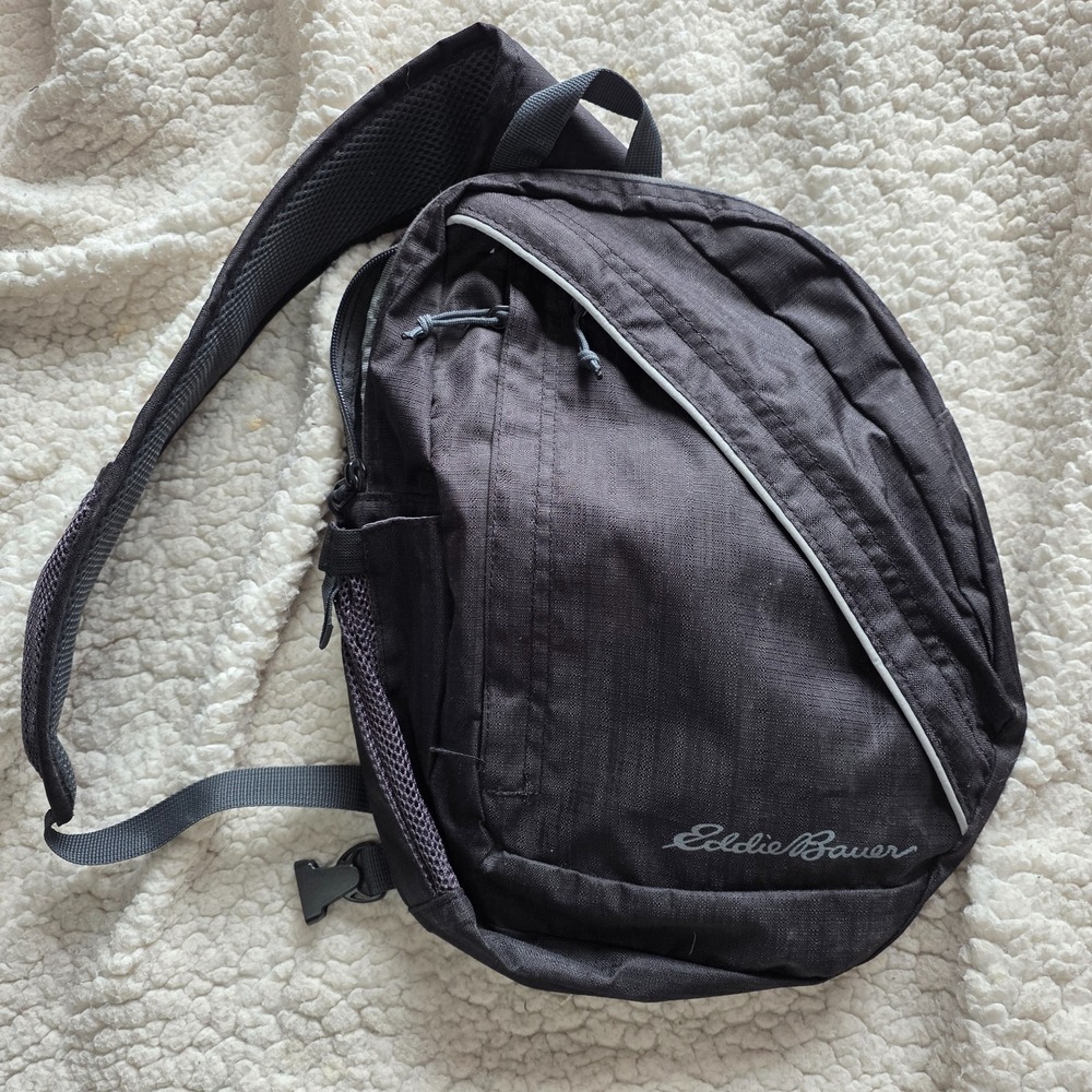 Eddie Bauer Shoulder Sling Bag Black Hiking Walking Gorpcore Workout Utility
